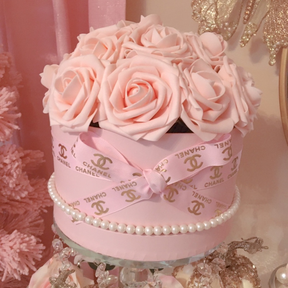 Chanel Blush Faux Rose Centerpiece